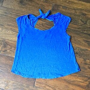 Aerie Halter Tie Crew New Relaxed Tee Small - Blue